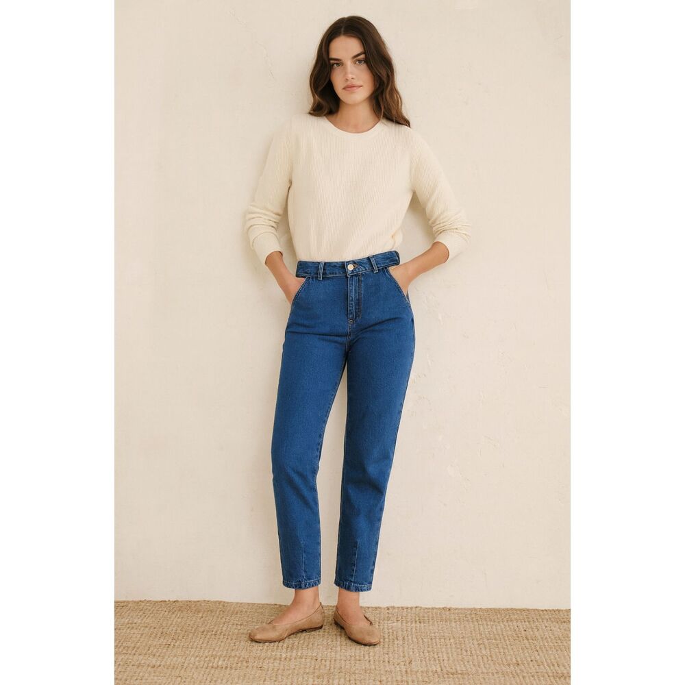 SEZANE Blue Barrel Cotton Denim Jeans Pants Trousers    Women's Size 40